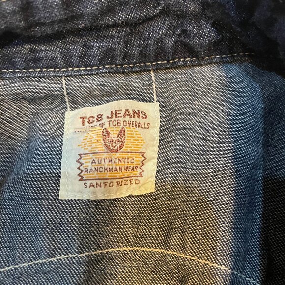 VTG TCB Dude Ranchman Shirt 8.5 oz denim JAPAN Western Cowboy M - Picture 2 of 7